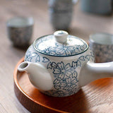 Japanese Handcrafted Blue Sakura Tea Set – A Blossom of Serenity for Your Tea Moments
