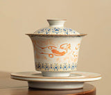 Imitation Song Ru Ware & Dunhuang Flying Apsara Douli Sancai Gaiwan