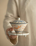 Imitation Song Ru Ware & Dunhuang Flying Apsara Douli Sancai Gaiwan