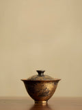 Shino-Style Gilded "Green Grain" Two-Piece Gaiwan