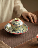 Palace Wall Red "Three Friends of Winter" Sancai Gaiwan