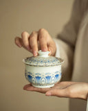 "Silver Moon" Lotus Treasure Sancai Gaiwan