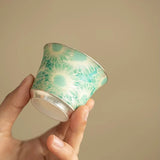 Silver Daisy "Mutton-Fat Jade" Tea Set | Premium Porcelain Trio