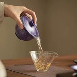Lapis Lazuli Gemstone Porcelain "Hover" Gaiwan | 170ml Luxury Brewing Bowl
