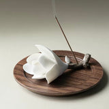 Handcrafted Magnolia Porcelain Incense Holder