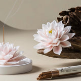 White Jade Porcelain Water Lily Incense Holder and Aroma Diffuser