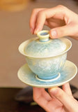Elegant Crystalline Glaze Gaiwan Tea Set