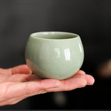Oriental "Five Great Kilns" Handcrafted Ceramic Rounded Tea Cup Set of 5 – A Legacy of Porcelain Art